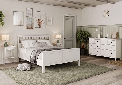 Спальня Фрея, тип кровати Корпусные, цвет Белый лак